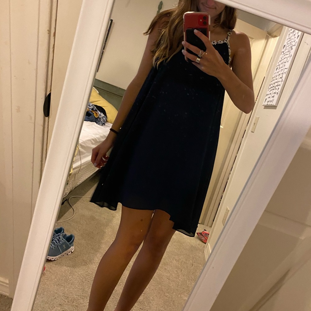 Navy flowy dress